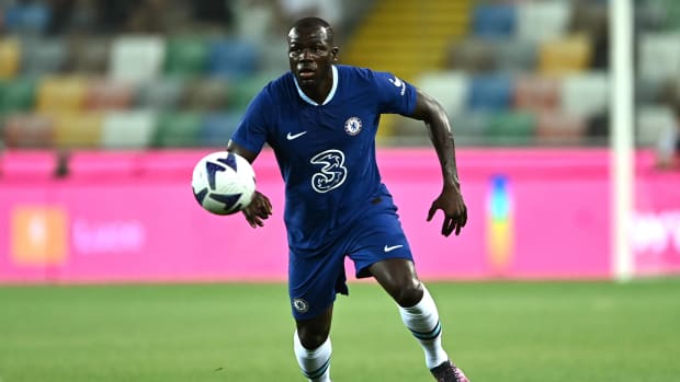 Kalidou Koulibaly pictured in action for Chelsea during a 2022 pre-season friendly against Udinese